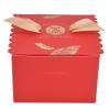 50Pcs Square Wedding Candy Box with Golden Ribbon, Elegant Paperboard Gift Box for Party Anniversary, European Style Chocolate Box for Weddings Birthdays Christmas, Includes 50 Rib (Large red gold feathers [gold wings]) view 4