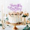 MYAMPED Happy 16th Birthday Cake Topper - Light Purple Glitter 16th Birthday Cake Decoration, Cheers to 16 Years Cake Pick 16th Birthday Anniversary Party Supplies, Photo Booth Props view 2