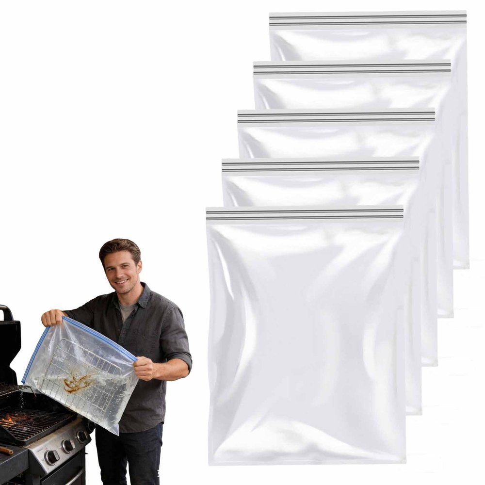 5 Pack 2026 Reusable Oven Rack Cleaning Bags - No Scrub Leak-Proof Cleaner Bags, Perfect for Home Kitchen Deep Cleaning & Holiday Oven Maintenance, Post-Cooking Care (24 * 16inch)