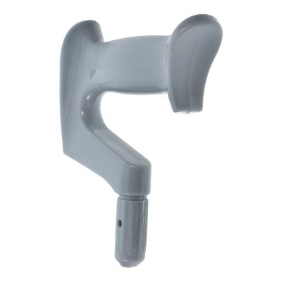 TEHAUX Plastic Cane Hand Grip Replacement, Walking Cane Handle Grip for Crutches, Sturdy Gray Plastic Offset Bow Handle, Compatible 22.2mm Tubes, Mobility Aid for Seniors and Disabled