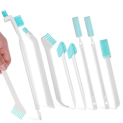 SEWACC Household Cleaning Brush Set 8pcs with Water Bottle Brush and Crevice Cleaner Sturdy Bristle Scrubbing Tools for Kitchen and Bathroom
