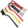 VICASKY Crevice Cleaning Brush Set 5pcs Long Handle Scrub Brush and Cooktop Scraper for Window Track, Kitchen, and Bathroom Groove Cleaning Household Tools view 1