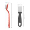 VICASKY Crevice Cleaning Brush Set 5pcs Long Handle Scrub Brush and Cooktop Scraper for Window Track, Kitchen, and Bathroom Groove Cleaning Household Tools view 2