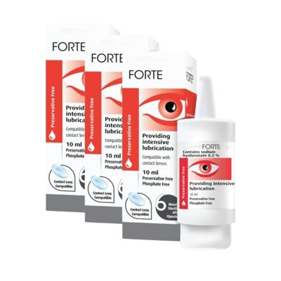 Forte Intensive Optic Drops for Treatment of Severe and Persistant Dry- 10ml X 3 Pack