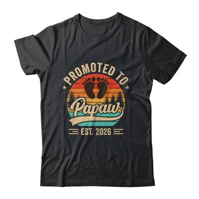TeesPure Promoted to Papaw Est 2026 Grandparents Baby Announcement Shirt Short Sleeve Tee