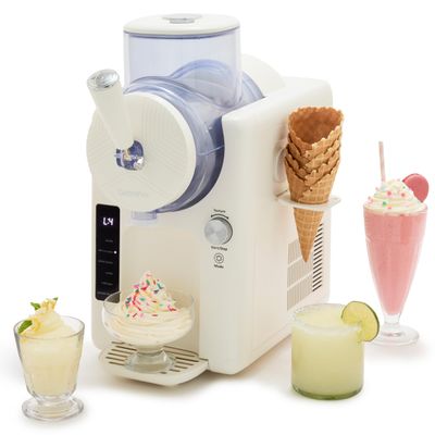 GreenPan Frost Ice Cream Maker & Slushie Machine, Mixing Bowl included, Soft Serve, Sorbet, Margaritas, Milkshakes, Frozen Yogurt, No Pre-Freezing, Ready in 15 Mins, 6 Modes, Self-Cleaning, Cream