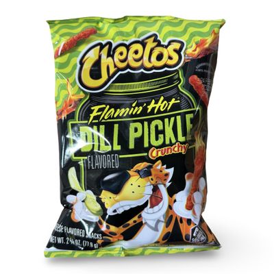Cheetos Flamin' Hot Spicy Dill Pickle Corn Snacks, 2.75 Oz., 32 Pack Case