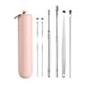 6 Counts Ear Wax Removal Tool Set With Storage Tube, Stainless Steel Spiral Ear Massage Cleaning Tool Metal Ear Cleaner (Pink Glue Tube - 6-Piece Ear Pick Set - Silver) view 1