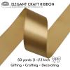 Sjrirg Champagne Gold 1-1/2 Inch Satin Ribbon 50 Yards Single Face Polyester for Gift Wrapping Wedding Decorations Christmas Crafts Hair Bows view 2