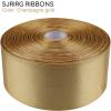 Sjrirg Champagne Gold 1-1/2 Inch Satin Ribbon 50 Yards Single Face Polyester for Gift Wrapping Wedding Decorations Christmas Crafts Hair Bows view 3