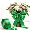 Sjrirg Green 1 Inch Satin Ribbon 50 Yards Single Face Polyester for Gift Wrapping Wedding Decorations Christmas Crafts Hair Bows view 4