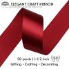 SJRIRG 1-1/2 Inch Burgundy Satin Ribbon 50 Yards Single Face Polyester view 2