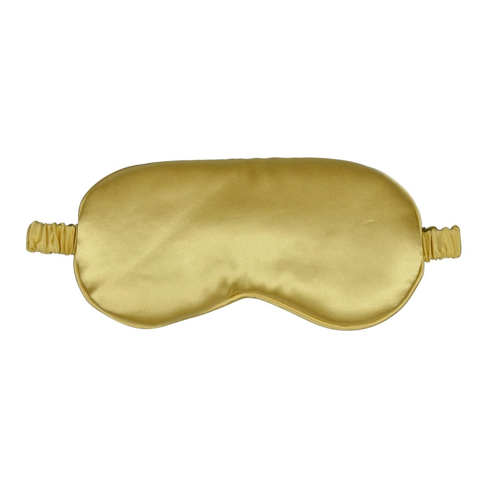 1 Pack Silk Sleep Mask with Elastic Strap, Breathable Lightweight Blindfold for Women & Men Travel, Nap, Night Shift, Effective Shading (Gold)