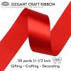 SJRIRG 1-1/2 Inch Red Satin Ribbon 50 Yards Single Face Polyester view 2