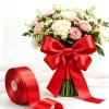 SJRIRG 1-1/2 Inch Red Satin Ribbon 50 Yards Single Face Polyester view 4