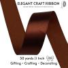 SJRIRG 1 Inch Brown Satin Ribbon 50 Yards Single Face Polyester view 2
