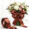 SJRIRG 1 Inch Brown Satin Ribbon 50 Yards Single Face Polyester view 4