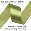SJRIRG 1-1/2 Inch Moss Green Satin Ribbon 50 Yards Single Face Polyester view 2
