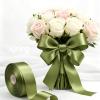 SJRIRG 1-1/2 Inch Moss Green Satin Ribbon 50 Yards Single Face Polyester view 4