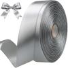 Sjrirg Grey 1 Inch Satin Ribbon 50 Yards Single Face Polyester for Gift Wrapping Wedding Decorations Christmas Crafts Hair Bows view 1