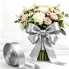 Sjrirg Grey 1 Inch Satin Ribbon 50 Yards Single Face Polyester for Gift Wrapping Wedding Decorations Christmas Crafts Hair Bows view 4