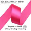 SJRIRG 1-1/2 Inch Magenta Satin Ribbon 50 Yards Single Face Polyester view 2