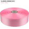 Sjrirg Pink 1 Inch Satin Ribbon 50 Yards Single Face Polyester for Gift Wrapping Wedding Decorations Christmas Crafts Hair Bows view 3