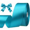 SJRIRG 1-1/2 Inch Peacock Blue Satin Ribbon 50 Yards Single Face Polyester view 1