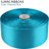 SJRIRG 1-1/2 Inch Peacock Blue Satin Ribbon 50 Yards Single Face Polyester view 3