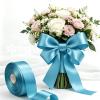 SJRIRG 1-1/2 Inch Peacock Blue Satin Ribbon 50 Yards Single Face Polyester view 4