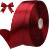 Sjrirg Burgundy 1 Inch Satin Ribbon 50 Yards Single Face Polyester for Gift Wrapping Wedding Decorations Christmas Crafts Hair Bows view 1