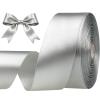 Sjrirg Grey 1-1/2 Inch Satin Ribbon 50 Yards Single Face Polyester for Gift Wrapping Wedding Decorations Christmas Crafts Hair Bows view 1