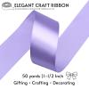SJRIRG 1-1/2 Inch Light Purple Satin Ribbon 50 Yards Single Face Polyester view 2