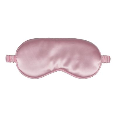1 Pack Silk Sleep Mask with Elastic Strap, Breathable Lightweight Blindfold for Women & Men Travel, Nap, Night Shift, Effective Shading (Pink)