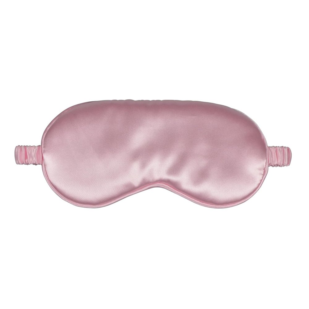 1 Pack Silk Sleep Mask with Elastic Strap, Breathable Lightweight Blindfold for Women & Men Travel, Nap, Night Shift, Effective Shading (Pink)