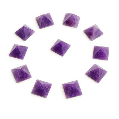 WholesaleGemShop Set of 10 Natural Lepidolite Crystal Pyramids, Polished Gemstone Set for Reiki, Meditation, Crystal Grid, Feng Shui, Vastu, Home Dcor Gift