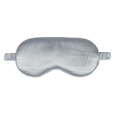 1 Pack Silk Sleep Mask with Elastic Strap, Breathable Lightweight Blindfold for Women & Men Travel, Nap, Night Shift, Effective Shading (Silver)