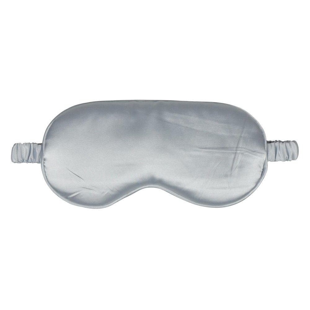 1 Pack Silk Sleep Mask with Elastic Strap, Breathable Lightweight Blindfold for Women & Men Travel, Nap, Night Shift, Effective Shading (Silver)