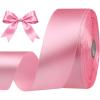 SJRIRG 1-1/2 Inch Pink Satin Ribbon 50 Yards Single Face Polyester view 1