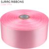 SJRIRG 1-1/2 Inch Pink Satin Ribbon 50 Yards Single Face Polyester view 3
