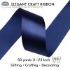 1-1/2 Inch Navy Satin Ribbon 50 Yards Single Face Polyester view 2