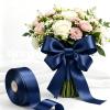 1-1/2 Inch Navy Satin Ribbon 50 Yards Single Face Polyester view 4
