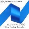 SJRIRG 1-1/2 Inch Blue Satin Ribbon 50 Yards Single Face Polyester view 2
