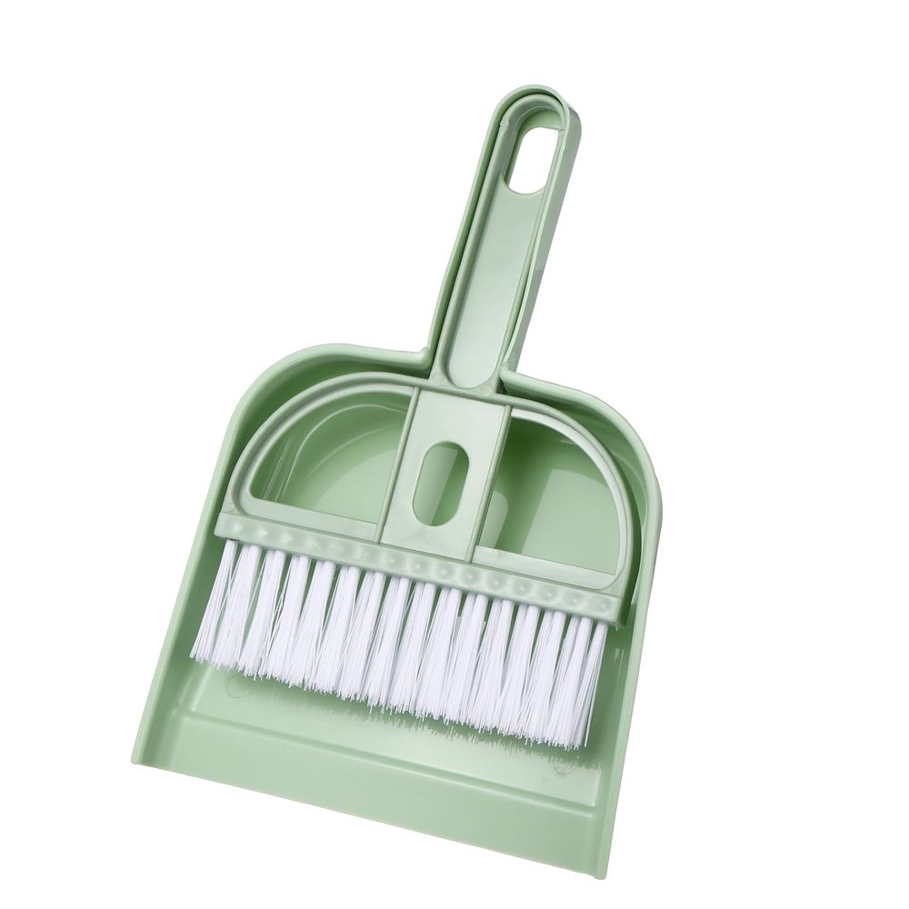 uxcell Mini Dustpan and Brush Set, Small Broom and Dustpan Set for Home Office Tabletops Sofas Keyboards Cleaning, Green
