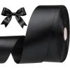 SJRIRG 1-1/2 Inch Black Satin Ribbon 50 Yards Single Face Polyester view 1
