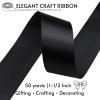 SJRIRG 1-1/2 Inch Black Satin Ribbon 50 Yards Single Face Polyester view 2