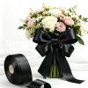 SJRIRG 1-1/2 Inch Black Satin Ribbon 50 Yards Single Face Polyester view 4