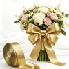 1 Inch Champagne Gold Satin Ribbon 50 Yards Single Face Polyester view 4