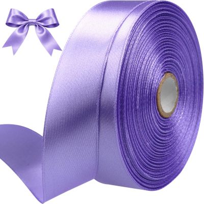 SJRIRG 1 Inch Light Purple Satin Ribbon 50 Yards Single Face Polyester