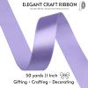 SJRIRG 1 Inch Light Purple Satin Ribbon 50 Yards Single Face Polyester view 2